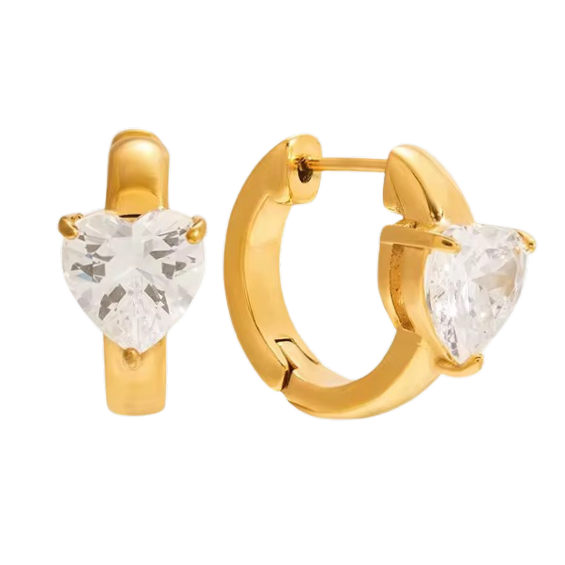 Aretes Zirconia Corazón
