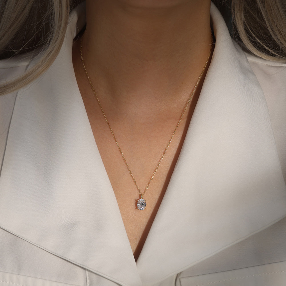 Oval Moissanite Necklace