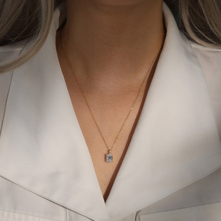 Oval Moissanite Necklace