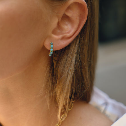 Argollas de perlitas azul