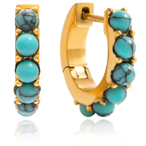 Argollas de perlitas azul