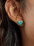 Blue heart studs