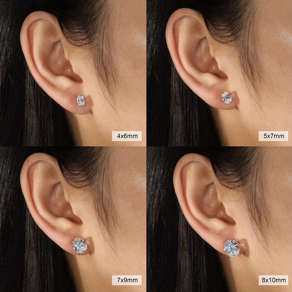 Oval Moissanite Earring