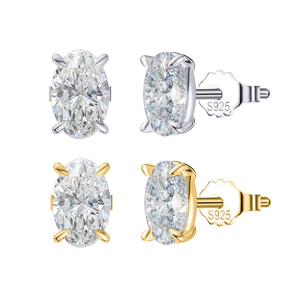 Oval Moissanite Earring