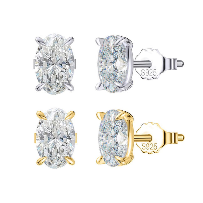 Oval Moissanite Earring