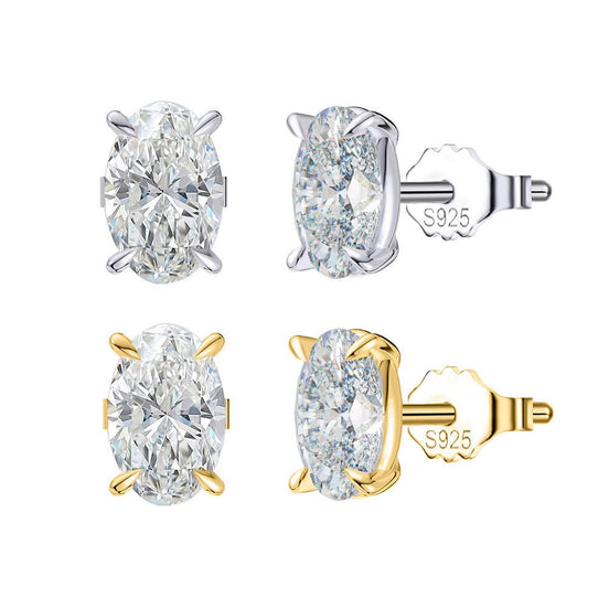 Oval Moissanite Earring