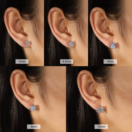 Round Moissanite Earring